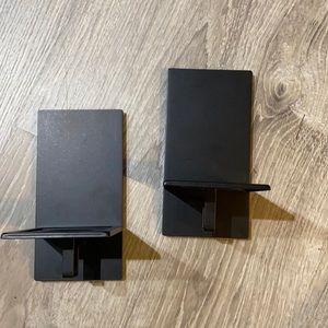 Set of 2 : 8 x 4 Partylite Candle holder color: Black